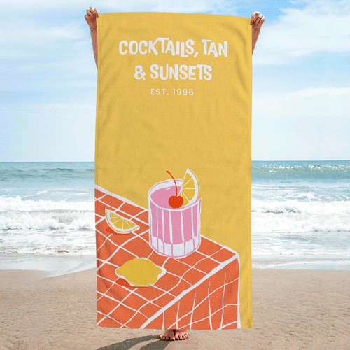 Personalised Retro Cocktail Towel