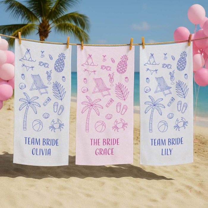 Personalised Towel with Icons and Text