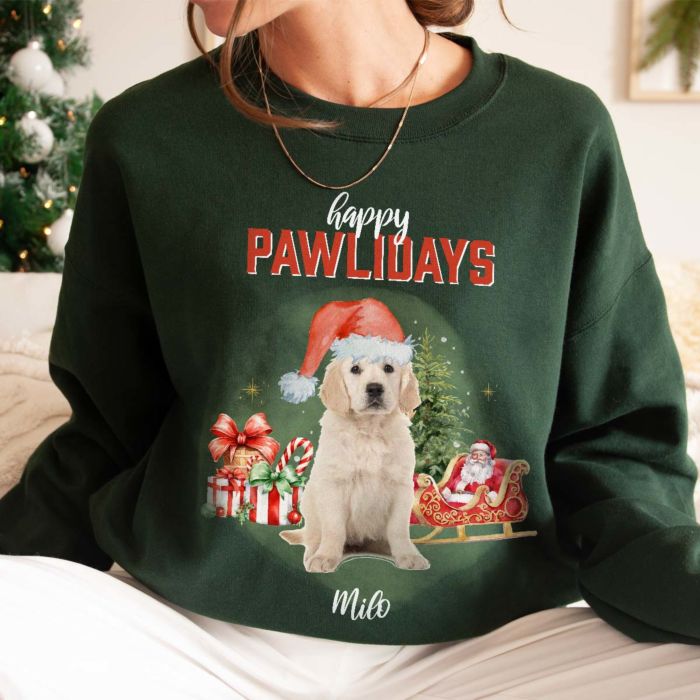 Personalised Bootleg Christmas Sweatshirt with Pet