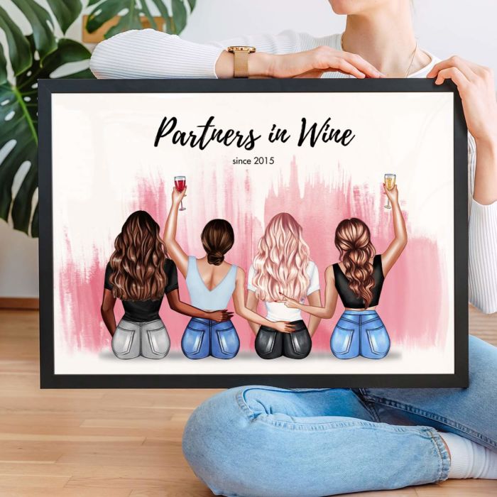 Personalised Girlfriends Illustration Poster