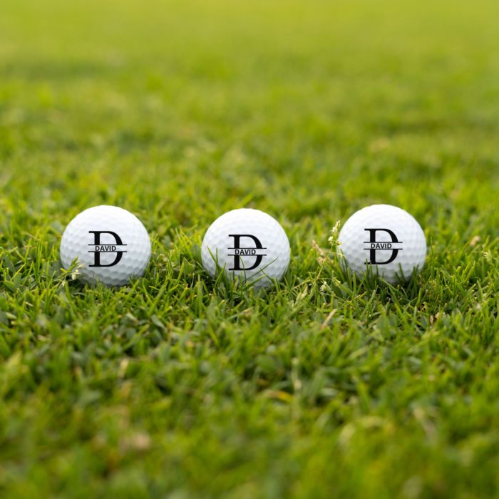 Set of 3 Personalised Monogram Golf Balls