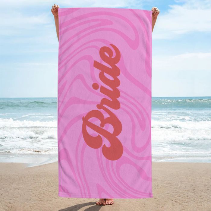 Personalised Towel with Groovy Background and Text